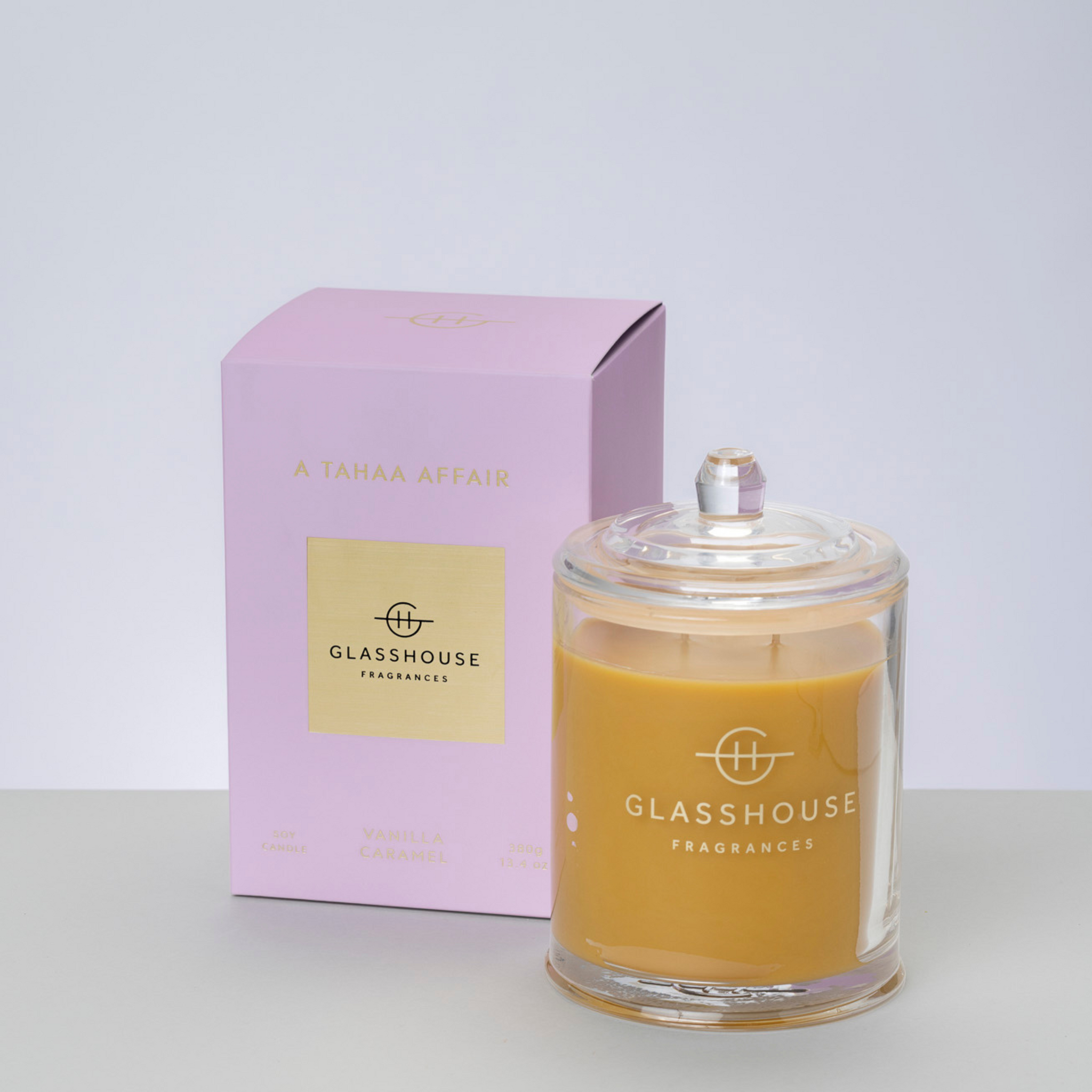 Glasshouse Candle 380gm A Tahaa Affair, Vanilla Caramel .Remee.